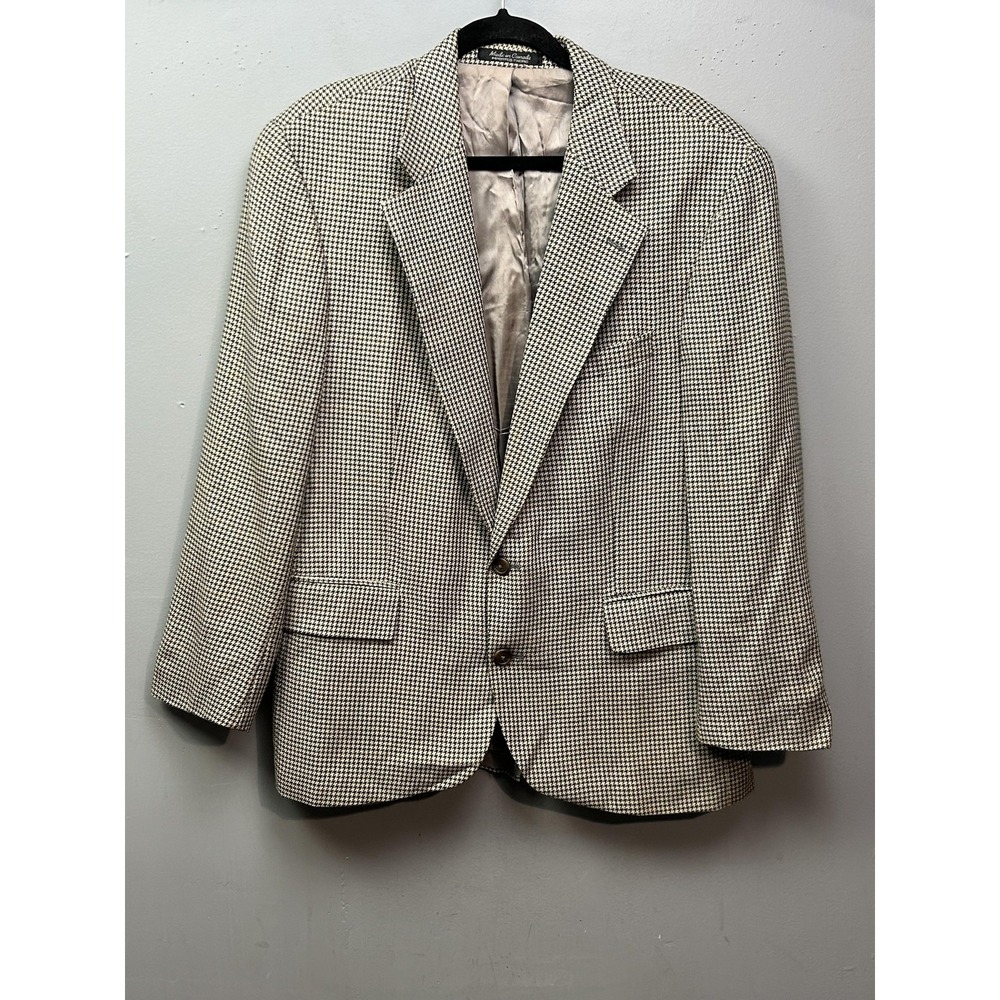 Chaps Ralph Lauren Blazer Mens 42R Brown Silk Wool Houndstooth Sport Coat Canada